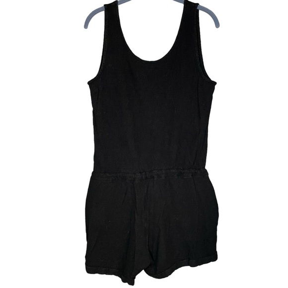 Madewell romper black sleeveless womens size small button front drawstring waist - Picture 3 of 6